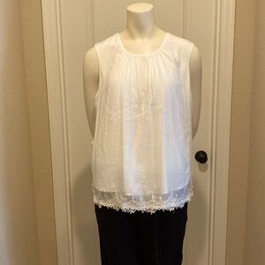Coldwater Creek Ivory Sleeveless Women’s Top with Lace XL (18)